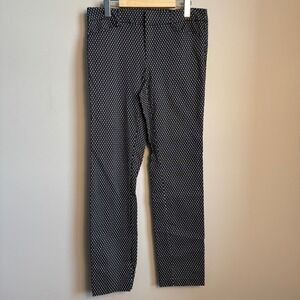 Torrid Womens Stretchy Pants Size 10R‎ Black White Diamond Print Straight Leg